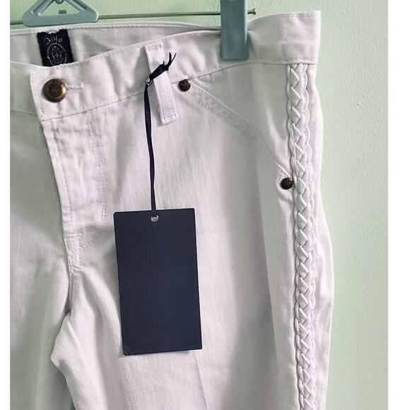 Anlo Stylish White Flare Leg Jeans with Braided Sides 29 TALL ~ DISCONTINUED - Picture 4 of 15